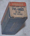 Sprague Twist-loc TVL-1405 20 Mf 150 Wvdc Capacitor Surplus New. Price: $11.95.