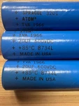 6X Sprague Atom TVA-1966 Electrolytic Capacitor, 20UF 600V 85C, Used.. Price: $99.00.