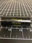 Nos! Sprague .001UF 10000 Dc Capacitor 185P 10% New. Price: $8.00.