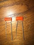2 Nos Sprague Sbe 4PS-S10 Orange Drop Capacitors. .01-400V Unspecified. Price: $7.95.
