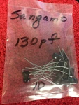 Sangamo Mica Capacitors 130 Pf 10 Pcs Nos New. Price: $6.00.