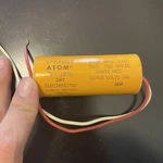 Sprague Atom Vintage Dry Electrolytic Capacitor, TVA-1576, Mfd. Adams Mass. Used. Price: $19.99.