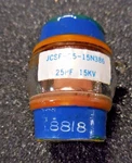 Jennings Technologies JCSF-25-15N386 Vacuum Fixed Capacitor (25PF, 15KV, 18A) #2 Used. Price: $120.00.