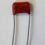 Qty 40 Cornell Dubilier DME2S68K-F 0.068UF/250V/10% Polyester Film Capacitors New. Price: $19.99.