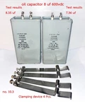 Pairs Cornell Dubilier Oil Capacitor Vintage 8 Mfd 600 Vdc And Clamping Devices Used. Price: $250.00.