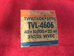 TVL-4606 40+10/100+25 Mf 350-25 Sprague Twist-lok Capacitor Nos New. Price: $9.60.