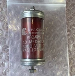 Chicago, Glass / Oil Capacitor, Pi Caps, .10 Mfd 3KV -- Tested .110 Used. Price: $45.00.