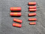 (10) Vintage Cornell Dubilier Tiny Chief 600VDC Paper Tubular Capacitors Used. Price: $19.95.