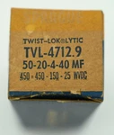 Sprague TVL-4712.9 50-20-4-40UF 450-450-150-25WVDC Electrolytic Can Capacitor New. Price: $49.99.