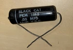 PKM1655 - Cde Original Black Cat Capacitors Axial .05MFD 1600VDC 10% Vtg New. Price: $29.89.