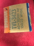 TVL-3423 40+20/100MF 150/25 Twist-lok Sprague Capacitor Nos New. Price: $12.00.