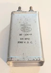 Vintage Tobe 0.5 Mfd 2000 Vdcw Oil Can Capacitor Used. Price: $14.95.