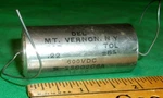 Del Mt. Vernon, Ny .22UF 600VDC Vitamin Q Herm. Sealed Cap Nos Testok! S-22002C6 Open. Price: $29.99.