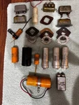 Mixed Lot Of Capacitors & Electronic Components Sangamo, Mallory, Sprague Used. Price: $43.30.