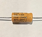 Vintage Nos Sprague Orange Atom 25UF 25V Axial Capacitor TVA-1205 Tested New. Price: $19.99.