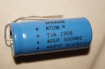 Sprague Atom Tva 1908 9147H161 Capacitor 40UF 500VDC New Usa Made Vintage Nos. Price: $99.99.
