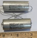 2-PIECE West Axial Film Capacitor 0.68UF 200V CPV09A1KC684K Audio Mil New. Price: $16.00.
