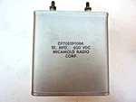 Vintage Micamold Radio Corp. Capacitor CP70E1EF106K Mfd 600V. D.c. Used. Price: $27.00.