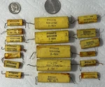 18 Vintage Pyramid Paper-in-oil (pio) Capacitors, Used, Untested, Audio Equipmen. Price: $65.00.